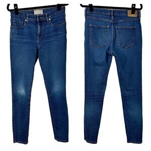 Everlane Jeans Skinny High Rise Stretch Denim Pants Dark Wash Blue 28 T Tall